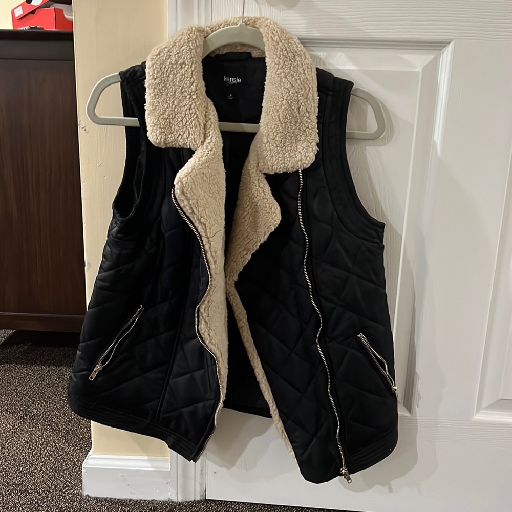 Black fur vest